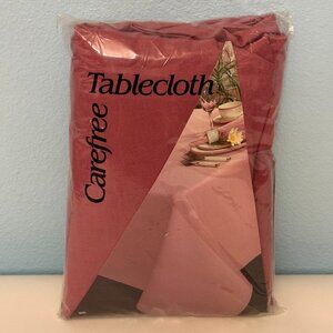 Vintage Bardwil Linens Pink Round Tablecloth with Scothguard Large 90” Round